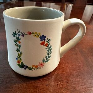 Monogram D Floral Indigo Chapter Coffee Tea Cup Mug